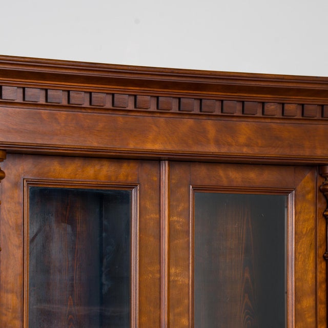 20th Century Danish Walnut Bookcase With Glass Upper Doors For Sale - Image 6 of 17