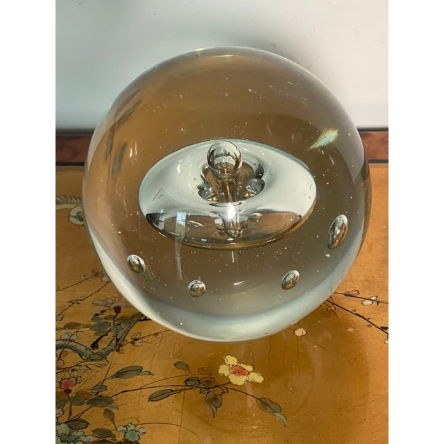 1950s 6” Large Vintage Controlled Bubble Paperweight For Sale - Image 5 of 6