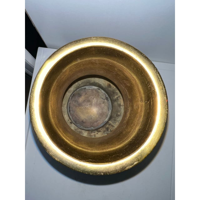 Metal Vintage Japanese Brass Champlevé Cloisonné Enamel Vase With Dragon Handles For Sale - Image 7 of 9