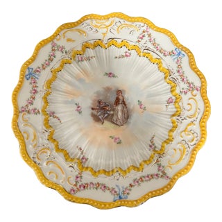 Late 19th Century German Porcelain Plate Produced by the Erdmann Schlegelmilch Porcelain Factory in Suhl For Sale