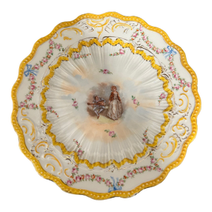 Late 19th Century German Porcelain Plate Produced by the Erdmann Schlegelmilch Porcelain Factory in Suhl