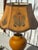 1940s Eggyolk Chinese &Terracotta Color Lamp With Custom Floral With Hand Painted Parchment Shade For Sale - Image 4 of 18