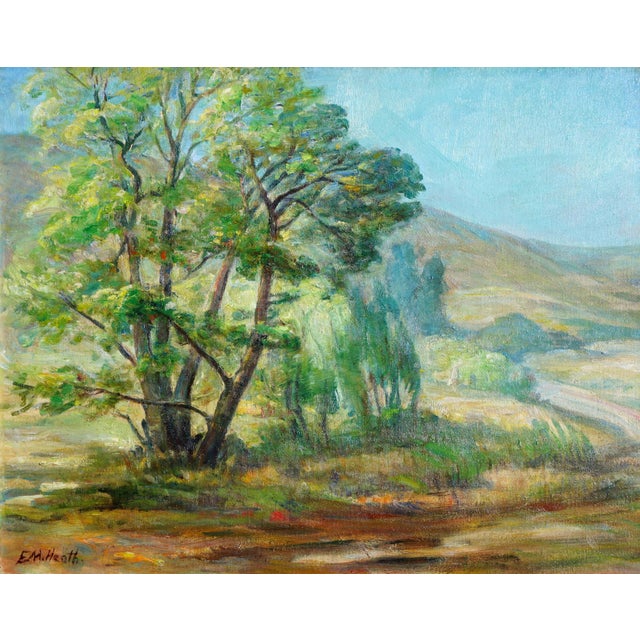 Significant mid century landscape oil painting of Paraiso Hot Springs in the Santa Lucia foothills near Soledad,...