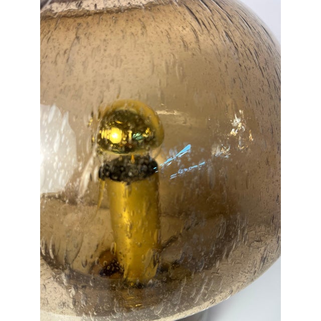 Brown Mushroom Lamp with Glass Inclusion from Süssmuth Leuchten, 1970s For Sale - Image 9 of 11