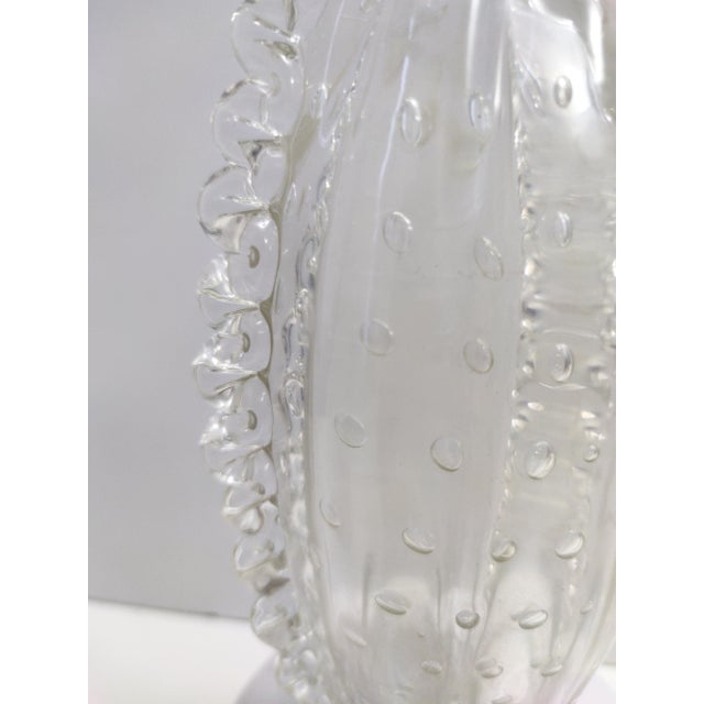 Transparent Bullicante Murano Glass Vases by Ercole Barovier, 1930s, Set of 2 For Sale - Image 9 of 10