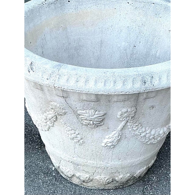 Vintage Monumental Cast Concrete Planters For Sale - Image 11 of 12