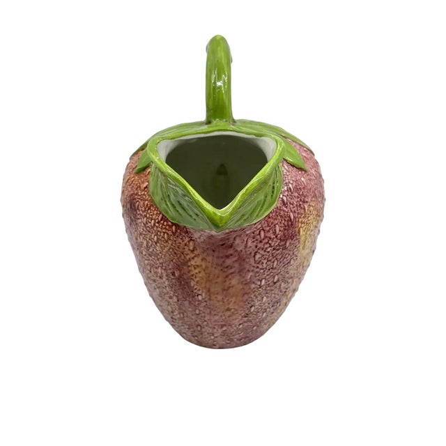 Mid 20th Century 1970s Vintage Hand Painted Bassano Strawberry Pitcher For Sale - Image 5 of 9
