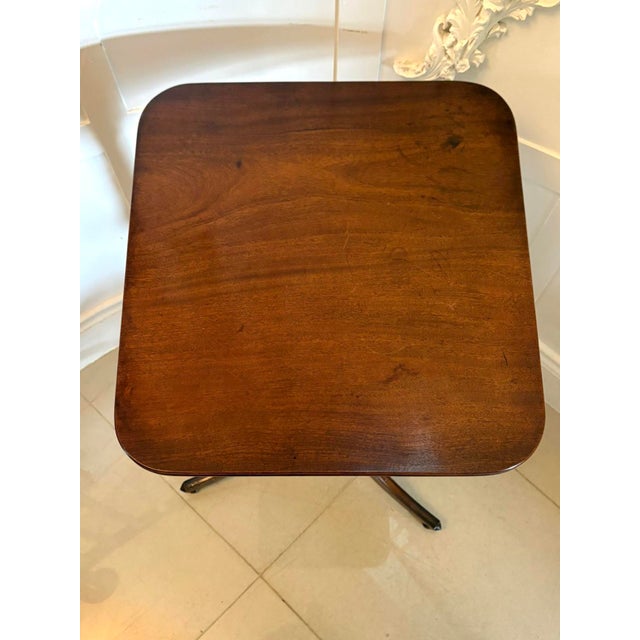 Antique Georgian Mahogany Tilt Top Tripod Table with Turned Column, 1800 For Sale - Image 3 of 8