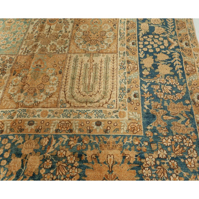 Textile 19th Century Persian Tabriz Botanic Handwoven Wool Rug For Sale - Image 7 of 8