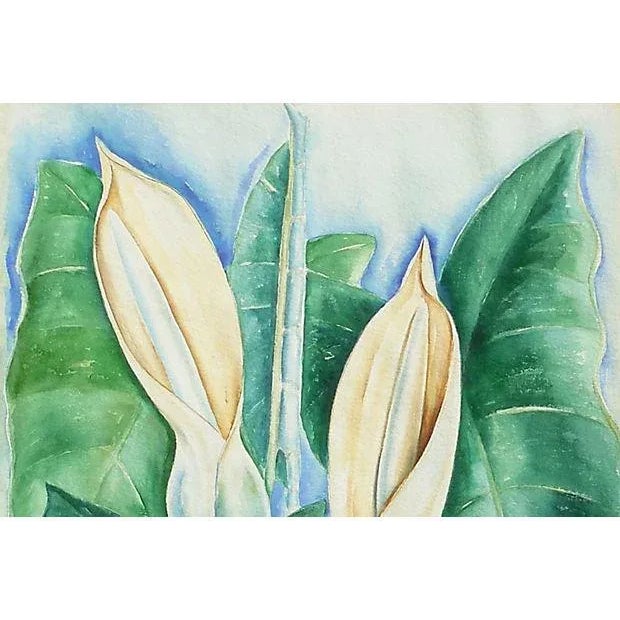 Modern 'Hawaiian Lilies' by Margaret McNerney, 1975; Modernist Botanical Study For Sale - Image 3 of 4