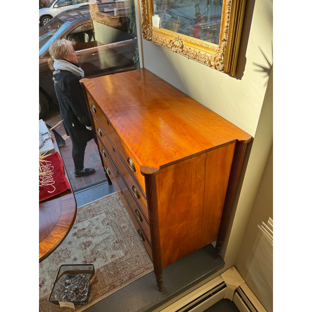 Wood 19th Century Antique Tiger Maple Chest For Sale - Image 7 of 7