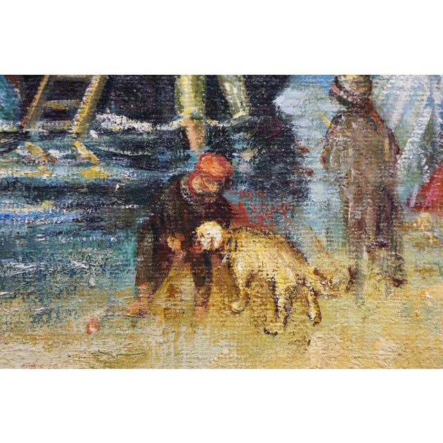 Mid 19th Century The Return of the Boating Party Oil Painting After Pierre Auguste Renoir 34" For Sale - Image 6 of 12