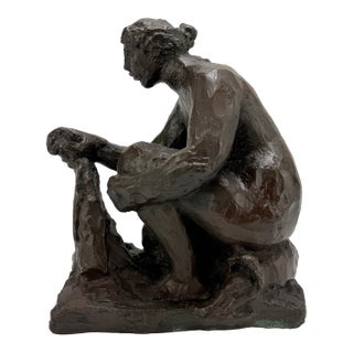 After Pierre-Auguste Renoir & Richard Guino, La Petite Laveuse Bronze Sculpture For Sale