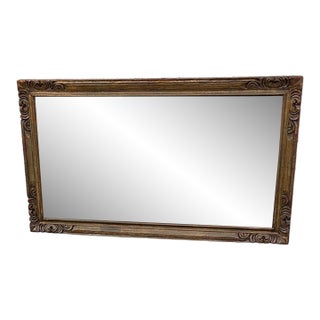 Mid Twenty Century Heavily Carved Wall Fireplace Mirror. For Sale