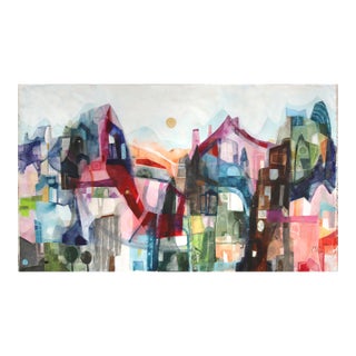The Colors of Los Angeles - Original Large Abstract Cityscape Acrylic Painting on Canvas For Sale
