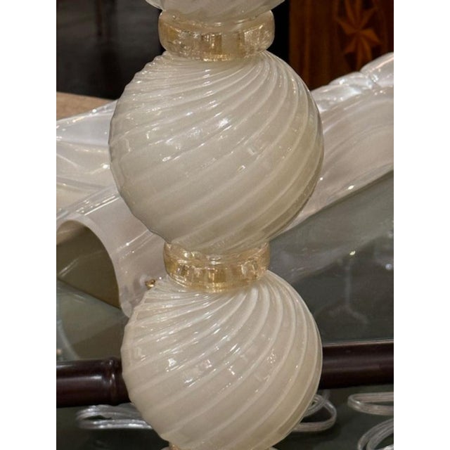 2000 - 2009 Murano Glass Swirl Ball Lamps For Sale - Image 5 of 5