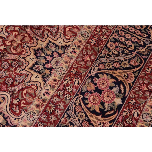 1990s Art Nouveau 1990's Sultan Pak-Persian Blue/Blue Wool Rug - 9'2'' X 12'1'' For Sale - Image 5 of 9