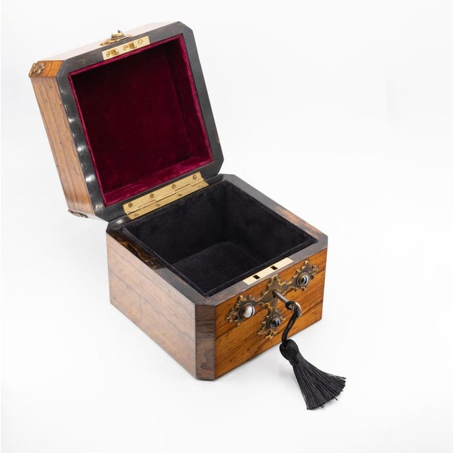 Metal Gothic Revival Box in Olive Wood, 1880 For Sale - Image 7 of 18