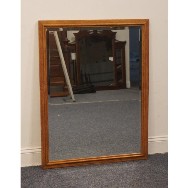 Contemporary Century Furniture Solid Oak Rustic Contemporary 41x31" Mirror 501-234 For Sale - Image 3 of 5