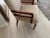 1940s Pair of Art Deco Mahogany Upholstered Chairs With Mahogany Wood Double Arms For Sale - Image 4 of 7