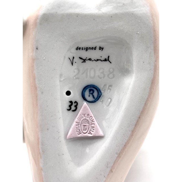 Girl with Cat Porcelain Figurine by V. Xavier for Royal Dux Bohemia, 1960s For Sale - Image 12 of 13