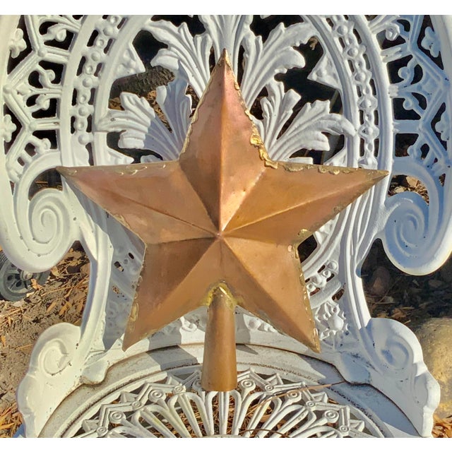 Vintage hand forged copper and brass heavy Christmas tree topper.. Beautifully unique. Perfect top for a Christmas tree....