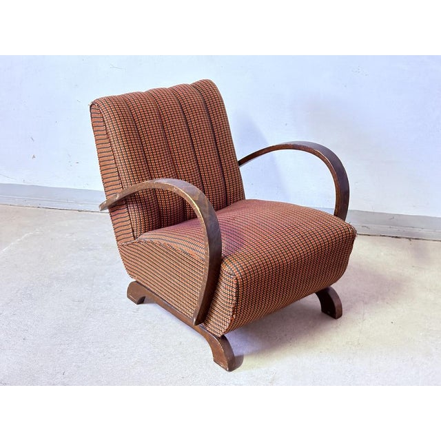 Wood Vintage Lounge Chair by J. Halabala, 1940s For Sale - Image 7 of 7