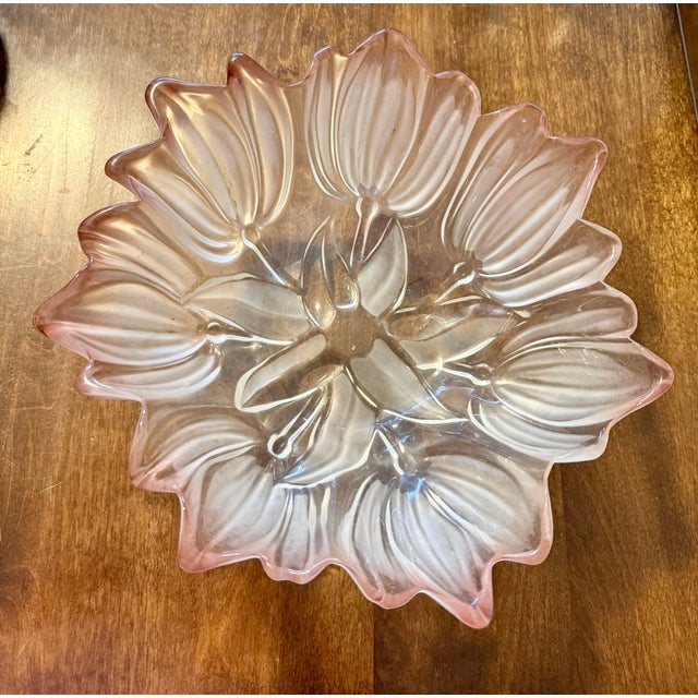 Pink Mikasa Walthn Glas Pink Tulip Crystal Bowl For Sale - Image 8 of 11