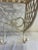 Metal Vintage White Wrought Iron Wall Shelf With Hooks, Ornate Lattice and Floral Detail For Sale - Image 7 of 14