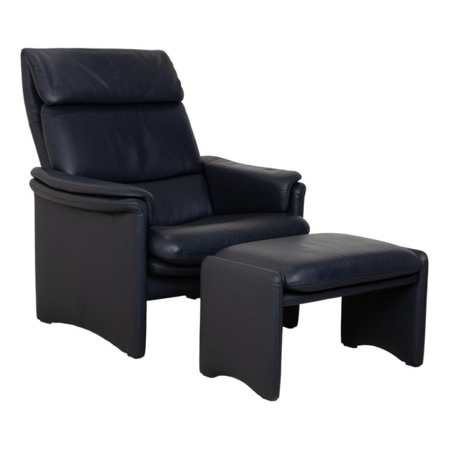 Set of City Armchair and Ottoman in Leather from Erpo For Sale