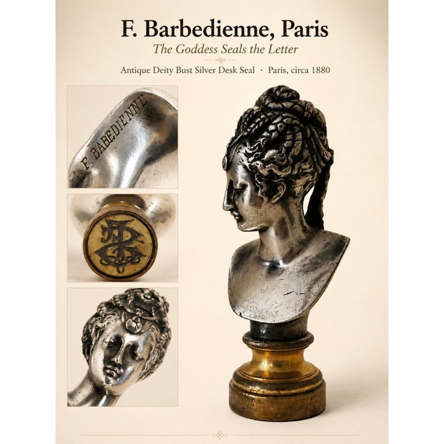 Bronze Barbedienne, Paris - Circa 1880. The Goddess Seals the Letter For Sale - Image 8 of 8