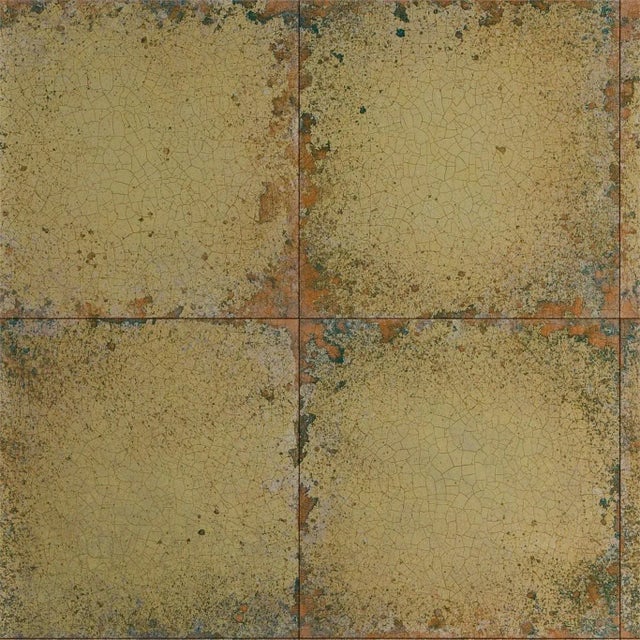 Zoffany Lustre Tile Wallpaper in Gold For Sale