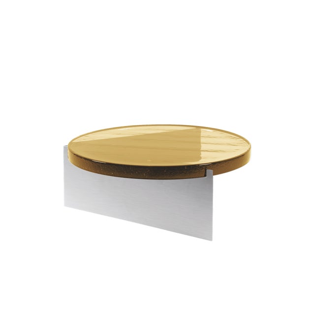 Early 21st Century Alwa One Super Big Coffee Table with Amber Top & Brushed Stainless Steel Base by Sebastian Herkner for Pulpo For Sale - Image 5 of 5