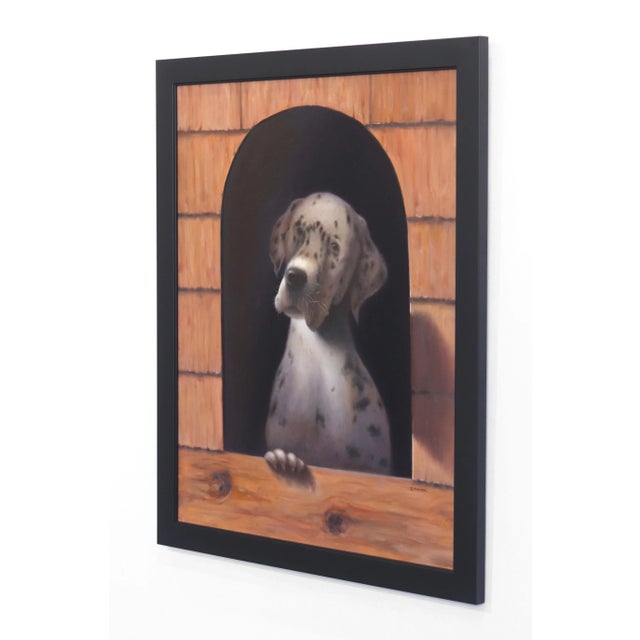 2020s "In the Doghouse" Original Framed Dog Painting by Stuart Dunkel For Sale - Image 5 of 9
