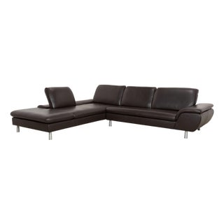 Loop Corner Sofa in Dark Brown Leather from Willi Schillig For Sale