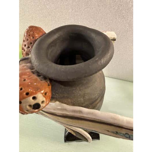 Late 20th Century Modern Ceramic Dragonfly Vase by Johnson, United States, 1991 For Sale - Image 5 of 7
