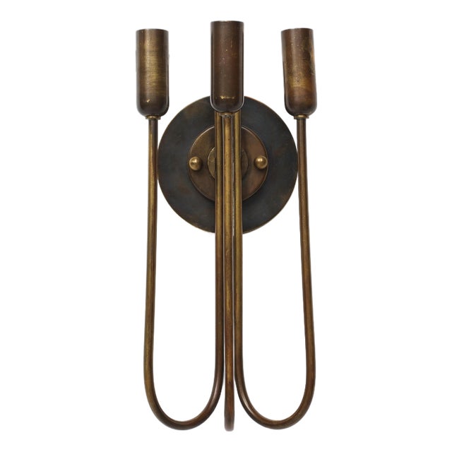 1940s Italian Brass Wall Light For Sale