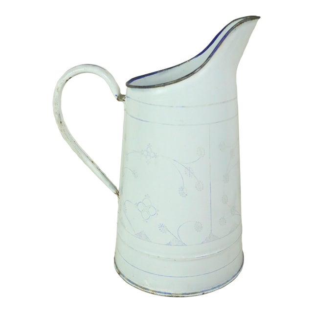 Late 19th Century Belgian Enamelled Pitcher For Sale
