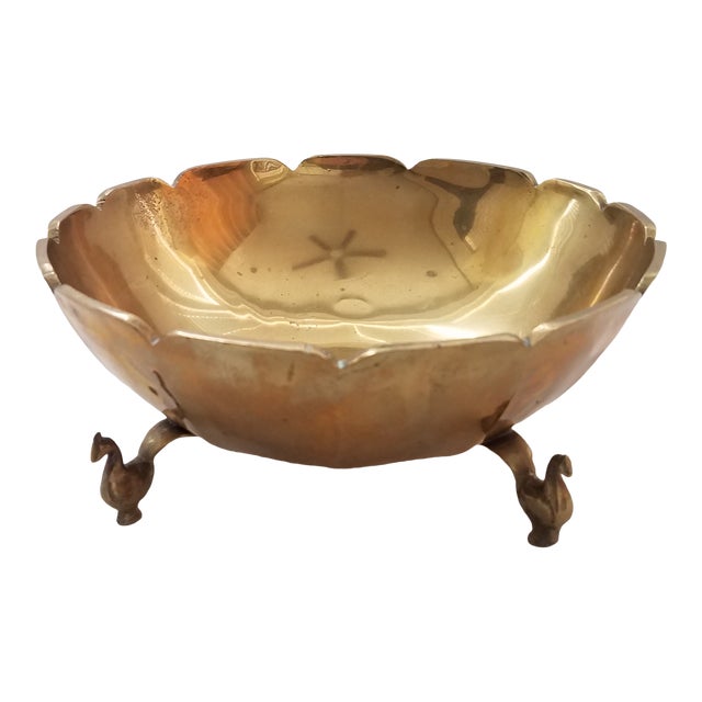 Vintage Brass Sea Shell Bowl Three Footed Decorative Bowl Chairish