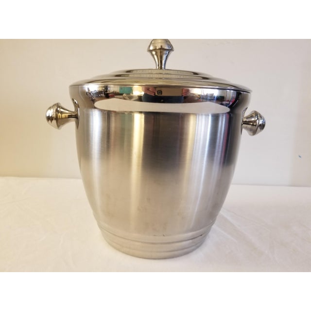 Silver Lenox Tuscany Classics Stainless Steel Ice Bucket For Sale - Image 8 of 8