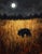 Omen depicts a solitary black wolf standing amidst a field of tall, golden grass under a luminous full moon. The nocturnal...