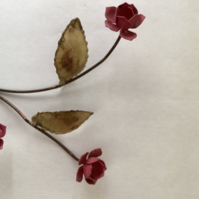 Metal Rare Vintage Enameled Floral Wall Sculpture by Curtis Jere Circa 1960s For Sale - Image 7 of 12