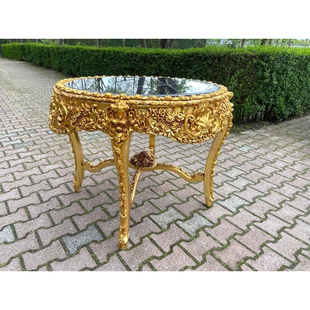 1970s Italian Baroque Gold Velvet Dining Set - 5 PCS For Sale - Image 16 of 18