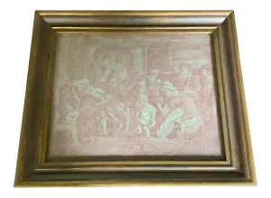 Framed Antique Toile De Jouy