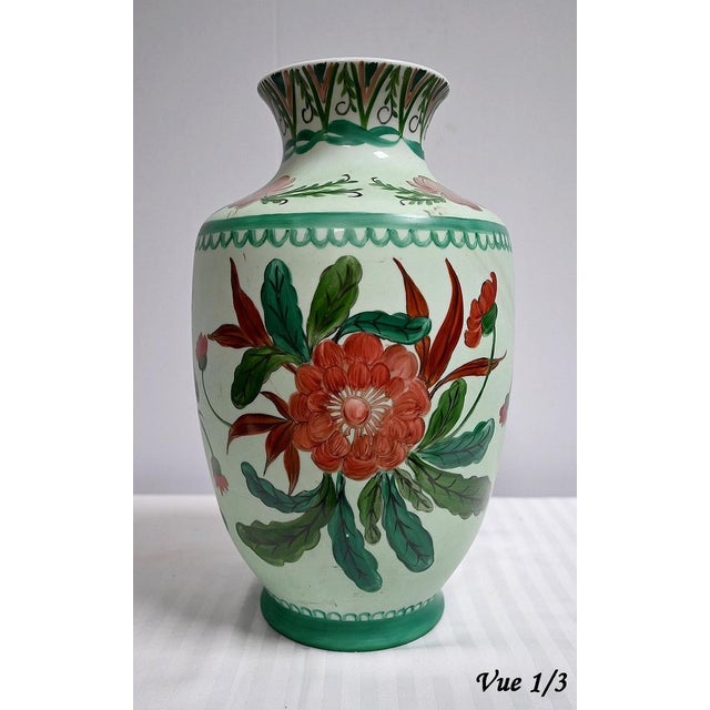 Limoges Porcelain Vase with Flower Decorations, 1930s For Sale - Image 4 of 18