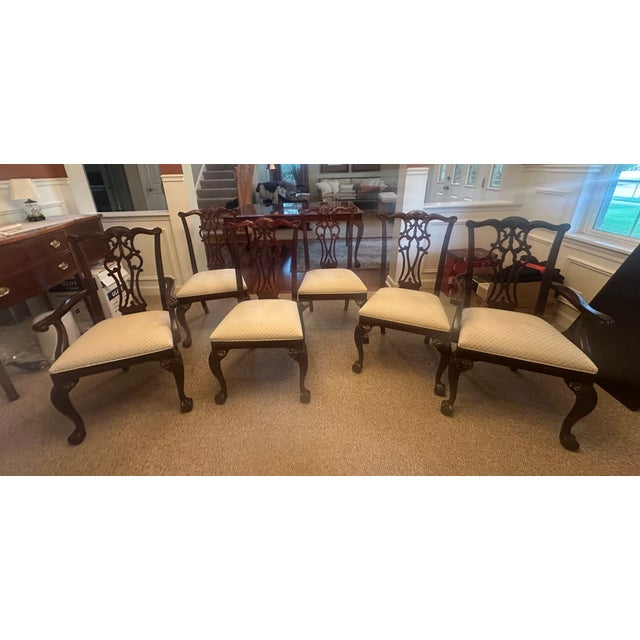 Ethan Allen Mahogany Dining Room Table and Chairs For Sale - Image 15 of 17