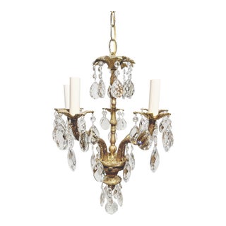 1920's French Style Bronze Chandelier For Sale