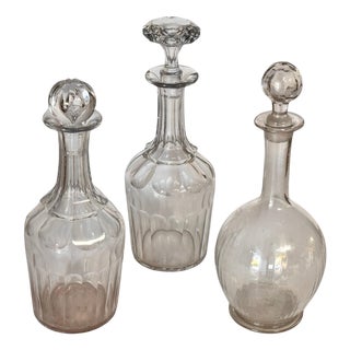 French Crystal Decanters from Baccarat, 1970s, Set of 3 For Sale