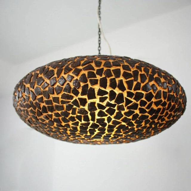 Brown Fiberglass Pendant Lamp, 1970s For Sale - Image 9 of 9