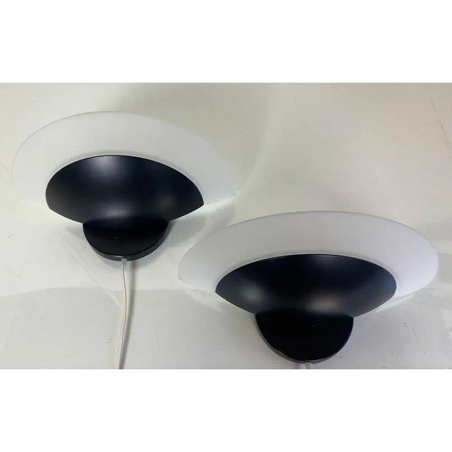 Black Acryl and Glass Wall Lights by Leonardo Marelli for Estiluz, 1980s, Set of 2 For Sale - Image 4 of 9